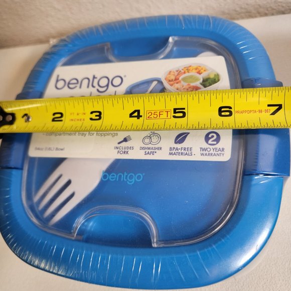 New Bentgo Salad 4 Compartment Bento Style Leak-Resistant Lunch Box Blue BPAFree - Picture 9 of 10